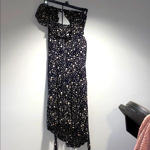 Black dress with cream hearts